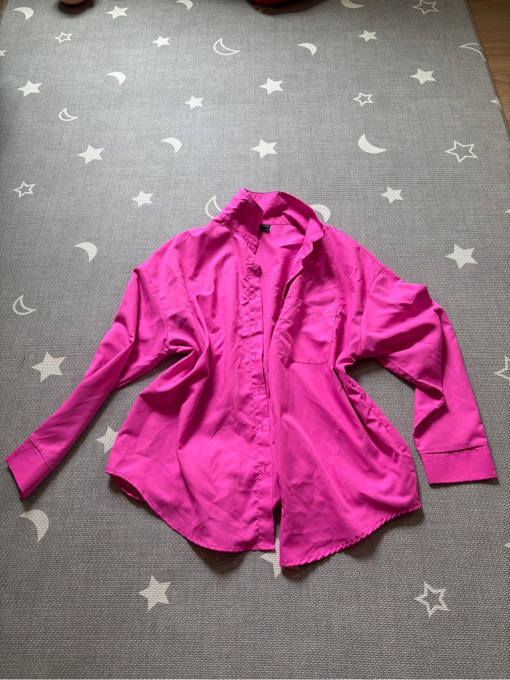 SHEIN Hot Pink Button-Up Shirt